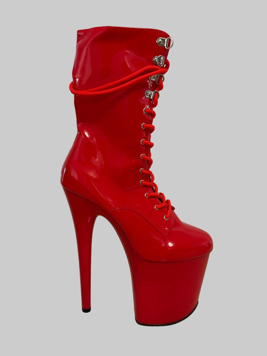 Cherry Red 8 inch boots - Sky High Heels Australia